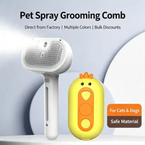 Spray Pet Grooming Comb Rechargeable Cat And Dog Brush for Removing Loose Hair Detangling And Softening Coats