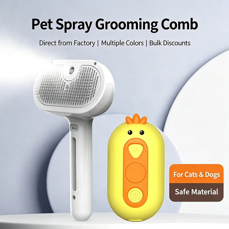 Spray Pet Grooming Comb Rechargeable Cat And Dog Brush for Removing Loose Hair Detangling And Softening Coats