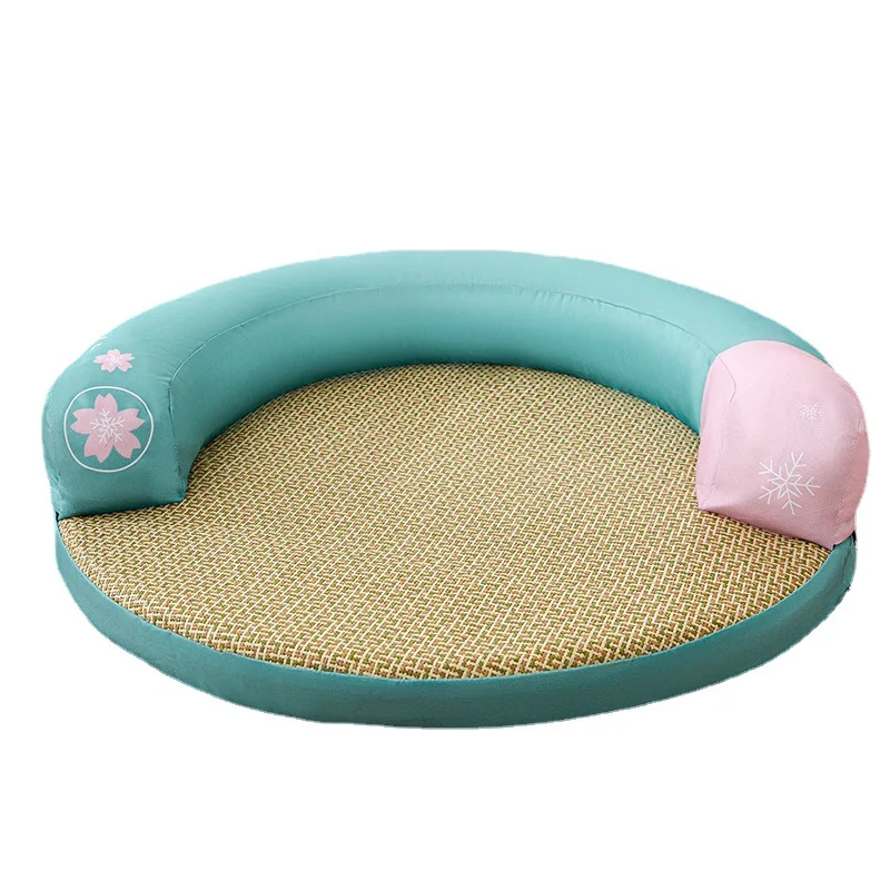 Spring Summer Pet Beds Accessories Breathable Removable Rattan Sponge Mats Cooling Durable Cat Nests