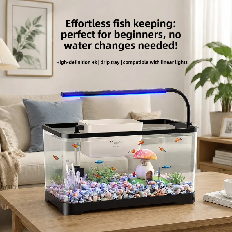 Square 5W 13L Fish Tank Aquarium Trickle Filter Oxygen Making Light Plastic Household Goldfish