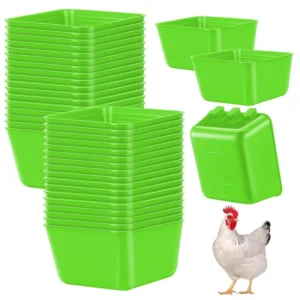 Square Design Poultry Garden Farm Pigeon Bird Feeder Cups Hanging Cage Chicken Water Cup for Little Pet Parrot Wire Hutch