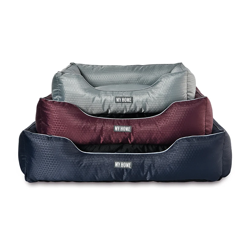 Square Waterproof Oxford Fabric Pet Bed Outdoor Indoor Pet Bed