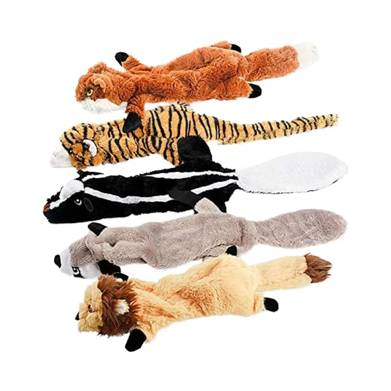 Squeak Dog Chew Toys Durable No Stuffing Plush for Small Large Breeds Birthday Gift for Puppy Teething Interactive