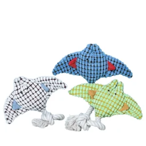 Squeak Plush Animal Shape Dog Chew Toy with Tooth Cleaning and Interactive Exercise Features Opp Bag Packaging