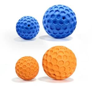 Squeaky Molar Cleaning Honeycomb Ball Dog Toy Interactive Self Entertainment Boredom Busting Natural Rubber Pet Toy