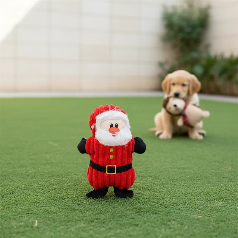 Squeaky Plush Pet Toy Winter Warm Comfort Companion Sturdy Tough Play Fetch Toy Suitable for All Kinds of Dog Breeds