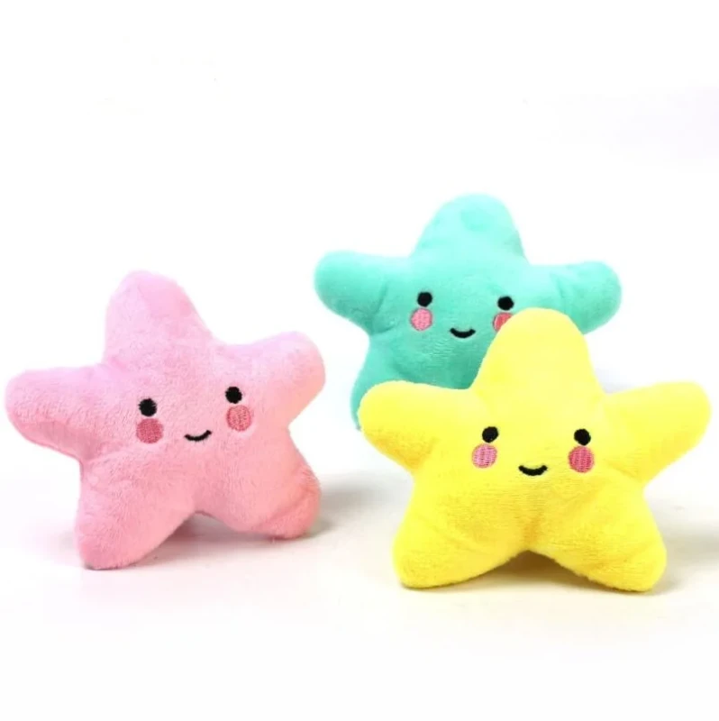 Squeaky Soft Toy Dog Star Shape for Cute Plush Dog Chew Toy Stuffed Toy