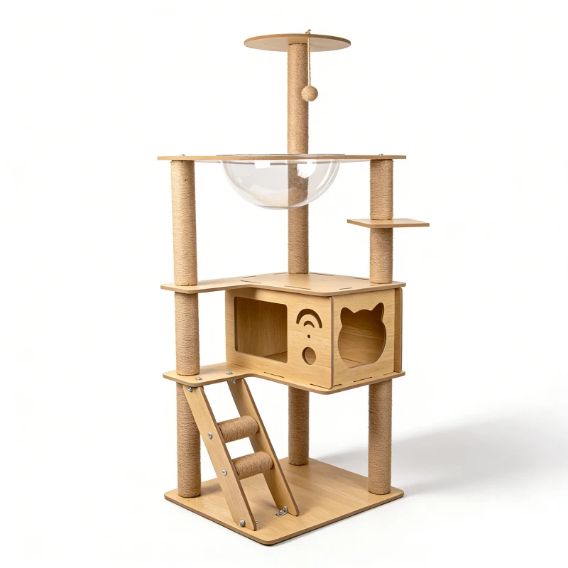 Stable Large Space Scratch Resistant Cat Scratcher Sisal Hemp Cat Scratching Board and Toy Easy to Assemble Cat House