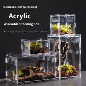 Stackable Crystal Clear Acrylic Gecko Terrarium Reptile Enclosure Box Packing