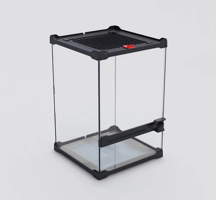 Stackable Glass Reptile Terrarium with Mesh Top Front or Top Opening Vivarium for Arboreal Reptiles Amphibians Glass Tank
