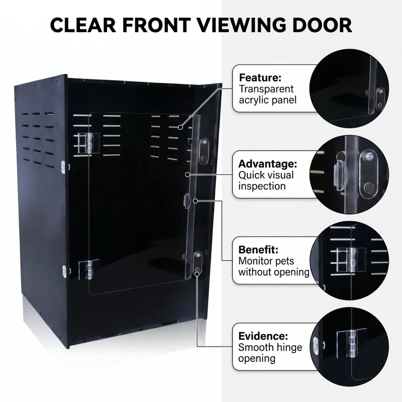 Stackable PVC Black Crested Gecko Breeding Pet Cage Detachable Panel Easy Assembly Box Transport Expense Save Terrarium Reptile