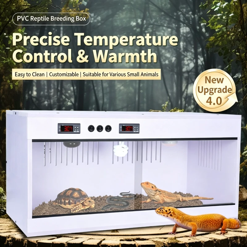 Stackable PVC Modern Reptile Enclosure Smart Temperature Control Front Opening Door Amphibian Supplies Breeding Cage