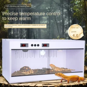 Stackable PVC Reptile Terrarium Habitat Intelligent Temperature Control Front Opening Door Built in Light Switch