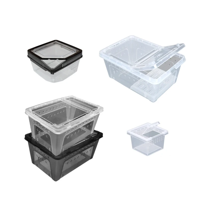 Stackable Plastic Reptile Breeding Box Breathable Reptile Transport Shipping Box Container for Snake Gecko Lizard Insect