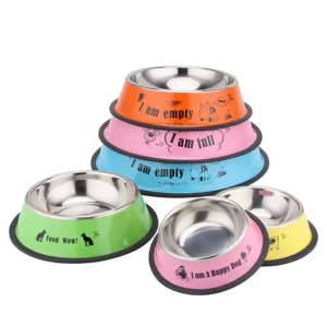 Stainless Steel Cute Pet Food Bowls Cartoon Metal Feeder Bowl for Cats and Dogs