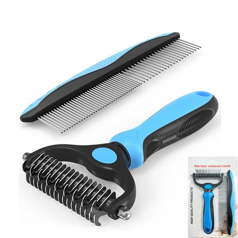Stainless Steel Fashion Pet Comb Grooming Supplies Detangling Comb Dogs Cats Small Animals Double Sided Brush