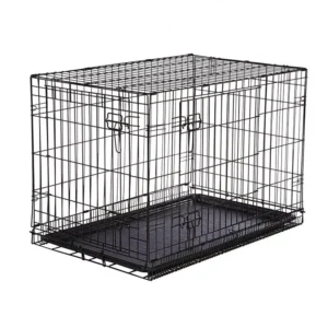 Stainless Steel Folding Large Cute Dog House With Double Door High Capacity Dog Cage Suitable for Dog and Puppy