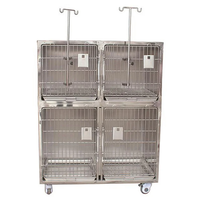 Stainless Steel High Grade Cat and Dog Cage Household Pet Shop Double Layer Combination Boarding Hospital Infusion Cage