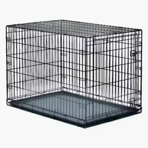 Stainless Steel Kennel Pet Cage for XXL Medium Dogs Travel Metal Double Door Folding Indoor Outdoor Puppy Playpen with Divider