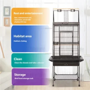 Stainless Steel Large Outdoor Portable Aviary Strong Bird Cage for Parrots and Canaries Bird Supplies
