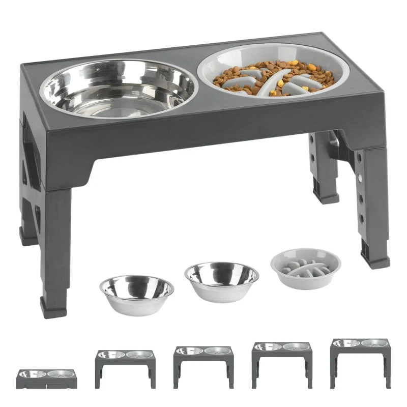 Stainless Steel New Version Custom Raised Pet Bowl Easy to Clean Elevated Dog Feeders for Puppies Elderly Dogs