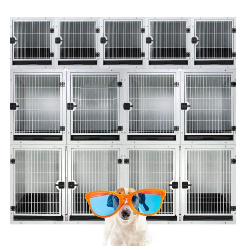 Stainless Steel Pet Cage Dog and Cat Foster Cage Removable Breeding Cage