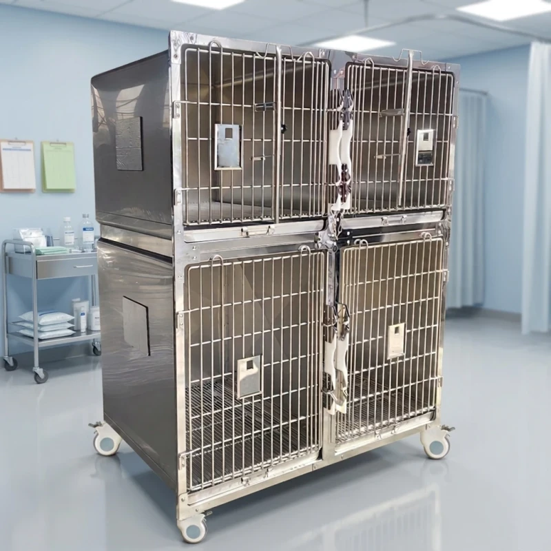 Stainless Steel Pet Dismantling Cage with Thickened Design Anti collision and Bite Resistant Pet Hospitalization Cage