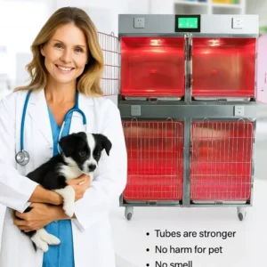Stainless Steel Pet Therapy Cage with Infrared Function for Vet Hospital and Animal Clinic