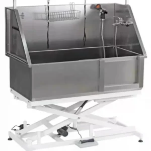 Stainless Steel Pet Tubs Sliding Door Large Pet Grooming Bathtubs for Pet Cleaning and Bathing