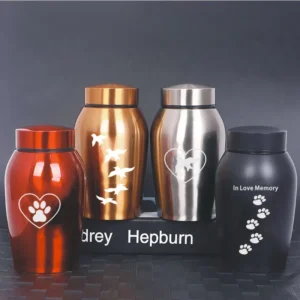 Stainless Steel Sealed Memorial Pet Urns for Cats & Dogs 6*14cm Eco-Friendly Premium Pet Caskets & Urns