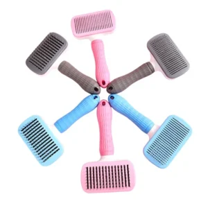 Stainless Steel Self Cleaning Hair Removal Comb Pet Hair Brush Cleaning Supplies for Bathing for Small Animals Dog Comb