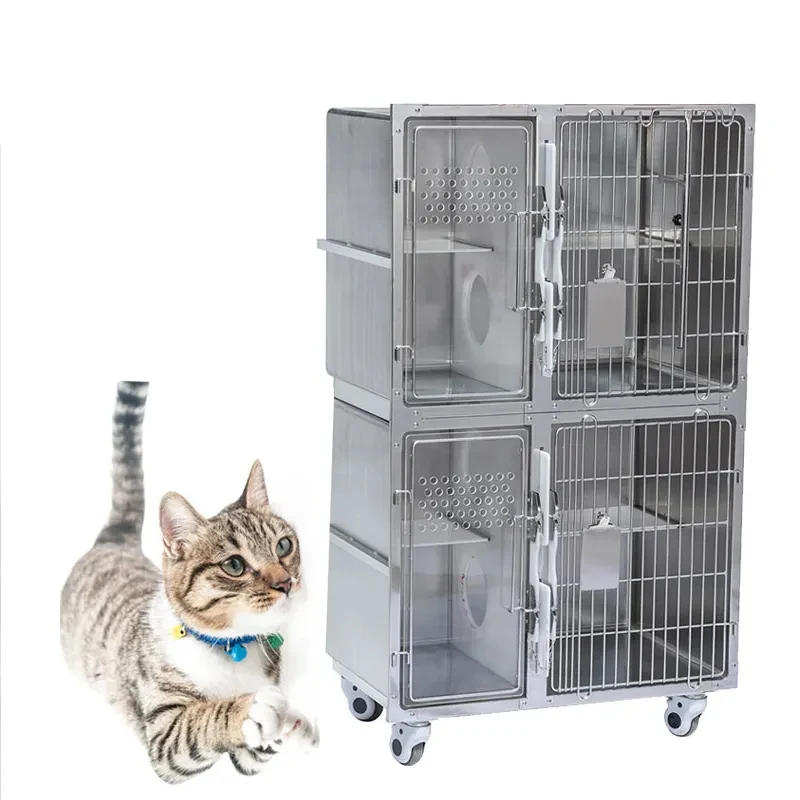 Stainless Steel Vet Cages Collapsible Cat Dog Cage Cat Outdoor Kennel Stainless Steel Pet Kennel Cat Cage Animal
