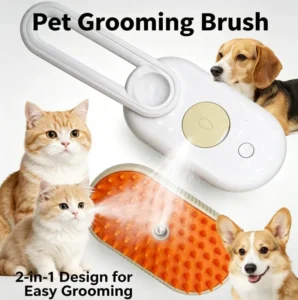 Steam Pet Brush 3 in 1 Electric Spray Grooming Tool for Cats and Dogs Professional Hair Remover