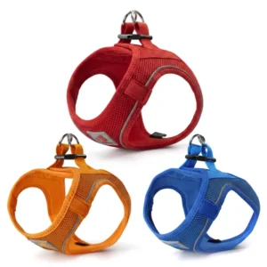 Step-in Dog Harness Breathable Mesh Reflective Pet Harness with Zinc Alloy D-Ring Durable Buckle for Outdoor Walking Training