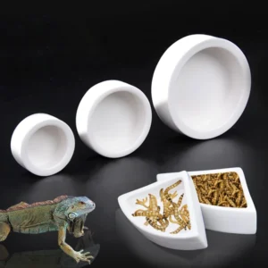 Sterile Ceramic Hideout Cave for Lizards Prevents Live Food Mealworms Escaping Guarding Eco friendly Reptile Amphibian Supplies
