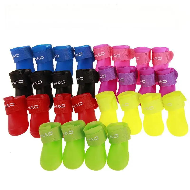 Stock Dog Shoes Waterproof Rubber Pet Dogs Shoes Multi-colored Rain-proof Boots Dog Shoes Socks