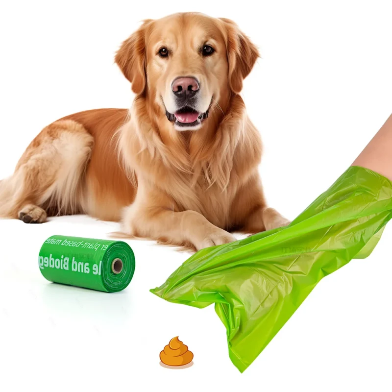 Stock Green Compostable Dog Poop Bags Biodegradable Recycled Pet Waste Disposal
