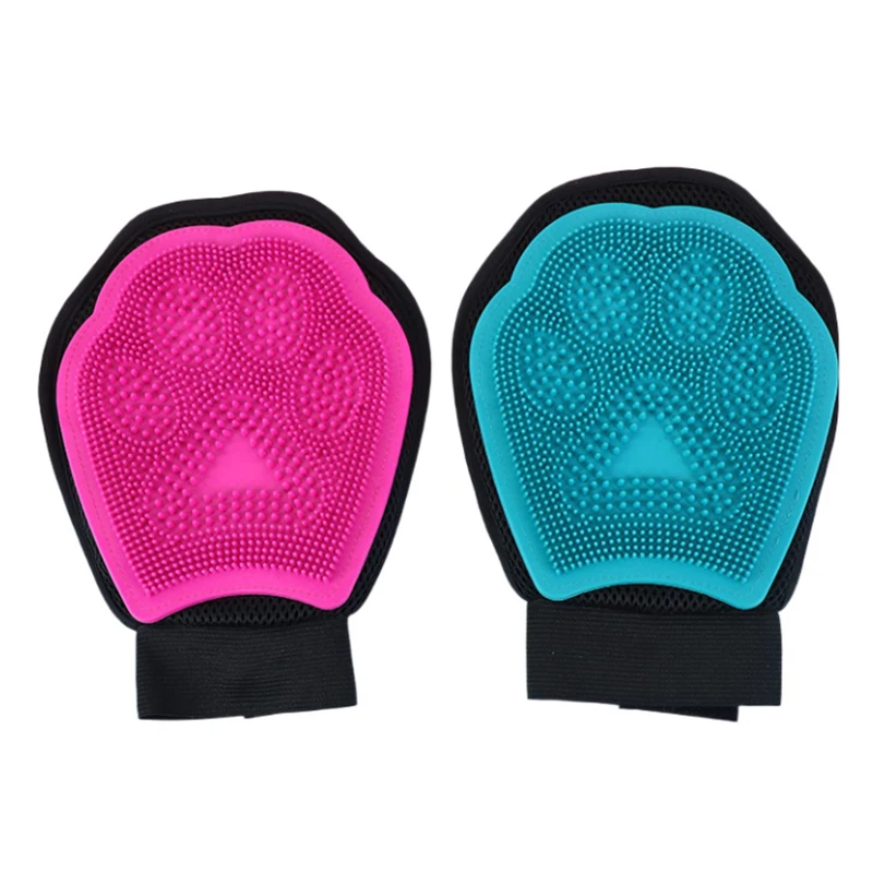 Stocked Eco Friendly Pet Dog Cat Bathing Glove Space Saving Plastic Cloth Bathing Bathroom Pet Grooming Brush for Convenient