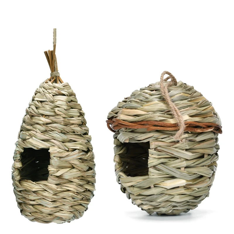 Straw Birdhouse Handmade Birdcage Natural Landscape Garden Decoration Ecological Birdhouse Warm Supplies