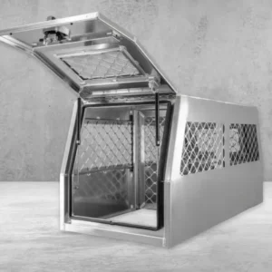 Stress Resistant Anti Escape Aluminum Dog Crate Large Pet Cage High Transparency Mesh Surface Unobstructed Ventilation