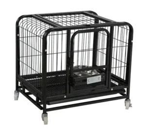 Strong Metal Kennel Mesh Pet Dog Cage With Wheels