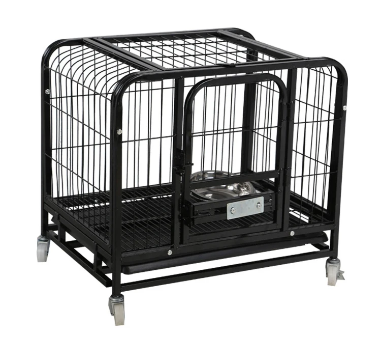 Strong Metal Kennel Mesh Pet Dog Cage With Wheels