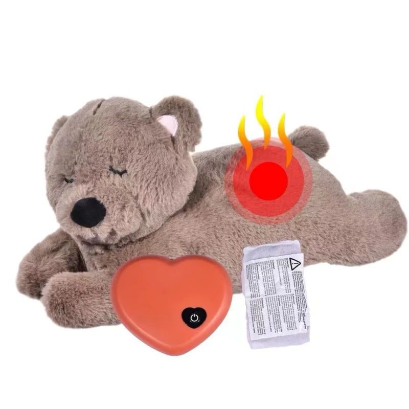Stuffed Animal Toys Factory Heartbeat Puppy Sheep Hippo Pet Toy Heartb Bear Dog Anxiety Companion Plush