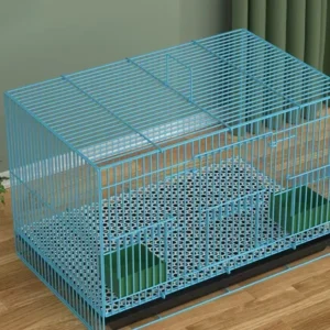 Sturdy Indoor Pet Cage with Plastic Smooth Edges Safe Comfortable Square Housing