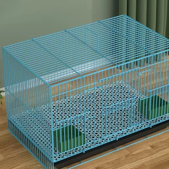 Sturdy Indoor Pet Cage with Plastic Smooth Edges Safe Comfortable Square Housing