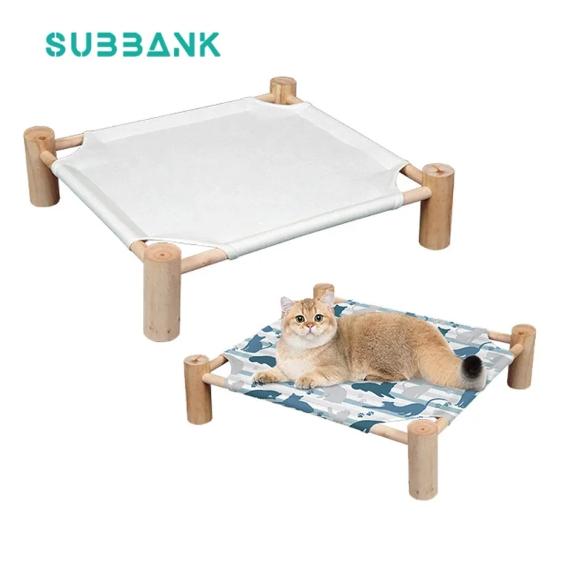 Subbank Blank Sublimation Wooden Pet Linen Nest Bed Detachable and Washed With Wooden Sublimation Dog Cat Beds
