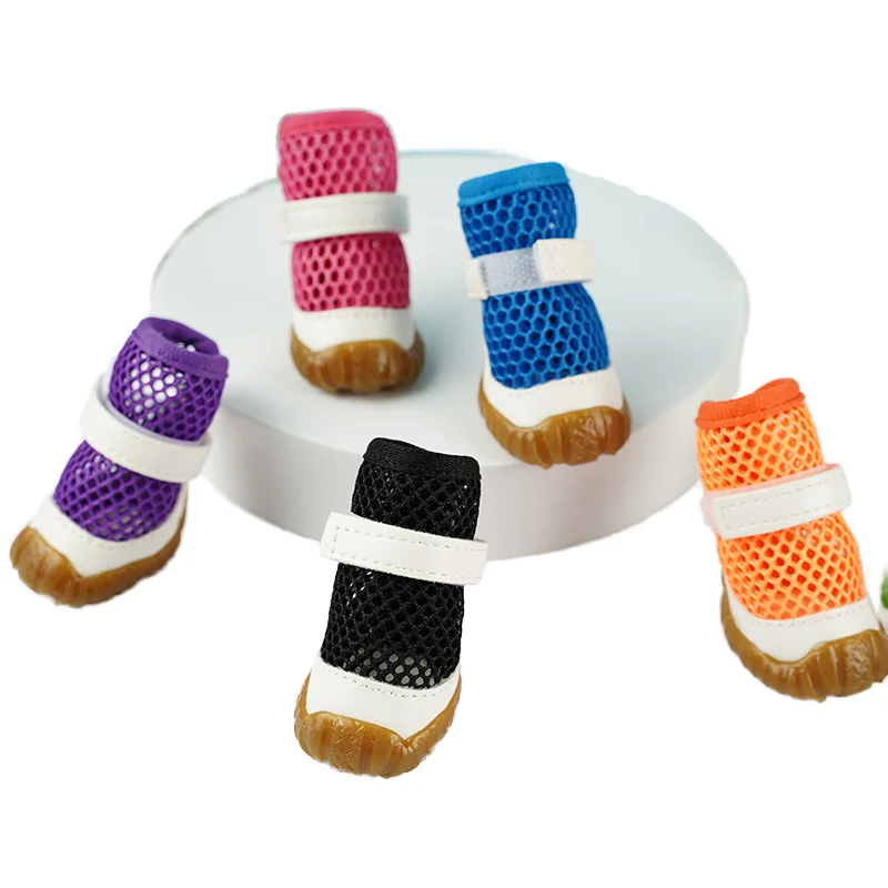 Summer Hollow Design Pet Shoes for Small Dogs Breathable Mesh Teddy Puppy