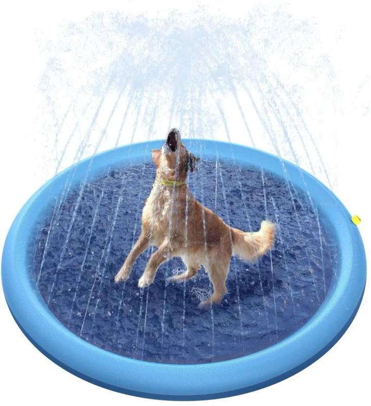 Summer Pet Spray Pad Non Slip Dog Water Toy Thickened Pet Fountain for Cleaning Bathing
