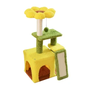 Sunflower 2 Level Eco Friendly 83cm Cat Tree Scratcher with Cat Nest for Large Cats Factory Direct Sale