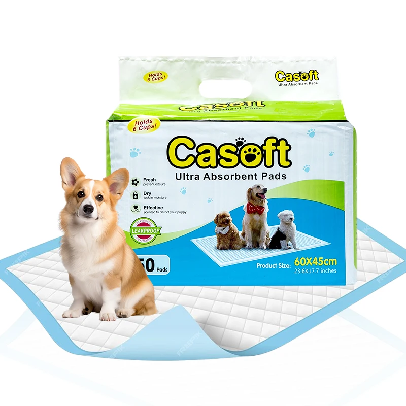 Super Absorbent Pet Pee Pad for Puppy Accidents Heavy Duty 60x60cm Dog Friendly
